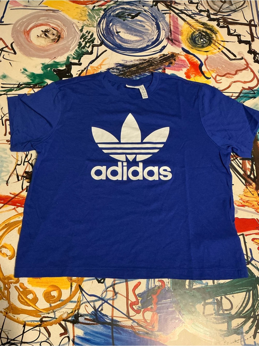adidas Blue Trefoil Logo Short Sleeve Tee